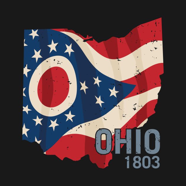 Ohio 1803 with Ohio flag stars and stripes by hobrath