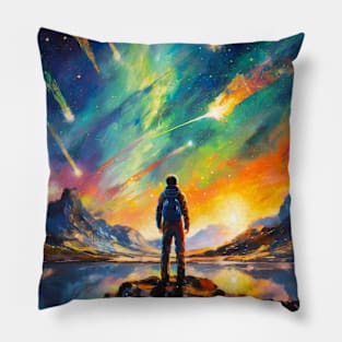 cosmic aurora Pillow