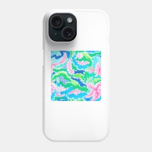 Preppy coral reef, sea foam, waves, corals Phone Case