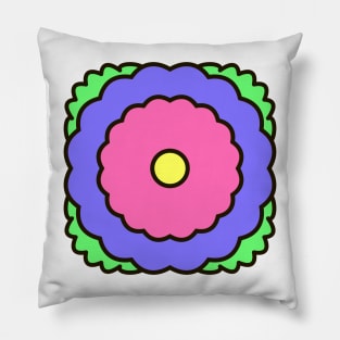 Geometric pink blue flowers Pillow