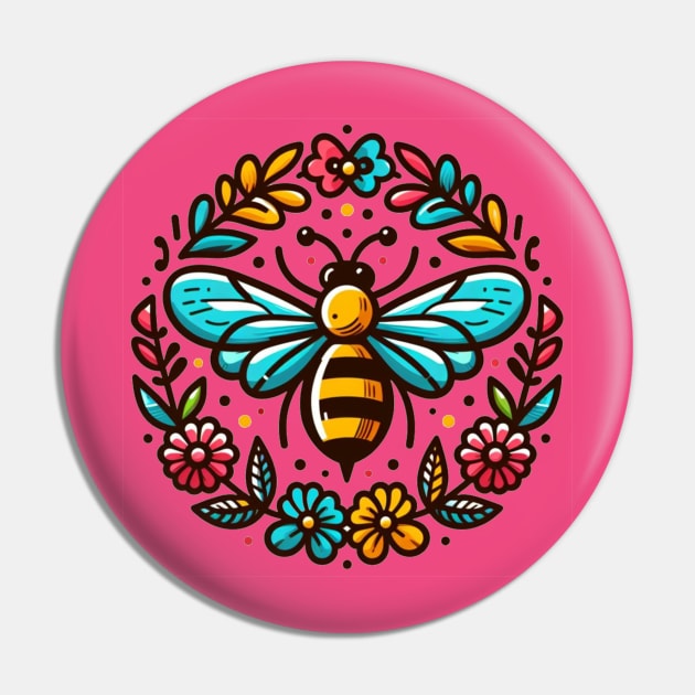 Flower Bee Pin by WolfeTEES