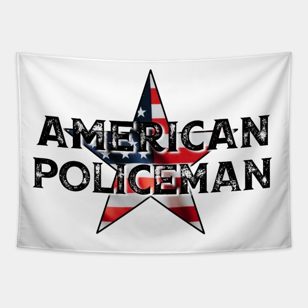 American Policeman - Blue Collar Worker Tapestry by BlackGrain