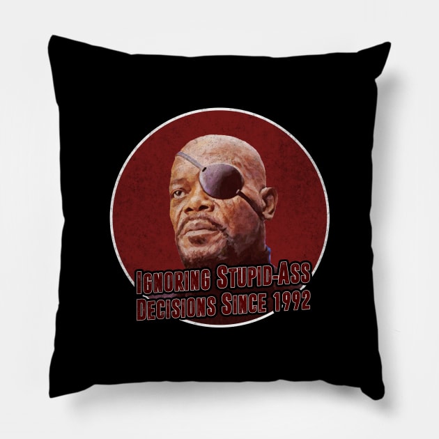 Samuel L Jackson Decisions Pillow by karutees