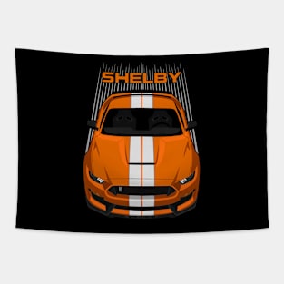 Ford Mustang Shelby GT350 2015 - 2020 - Orange - White Stripes Tapestry