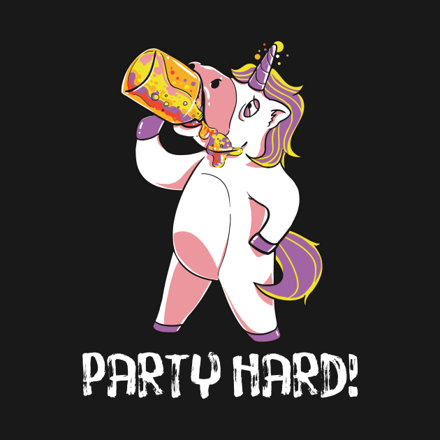 Funny drinking unicorn graphic - perfect gift by Pummli