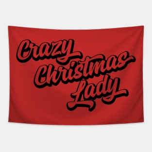 Crazy Christmas Lady Tapestry