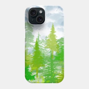 Green forest and blue sky Phone Case