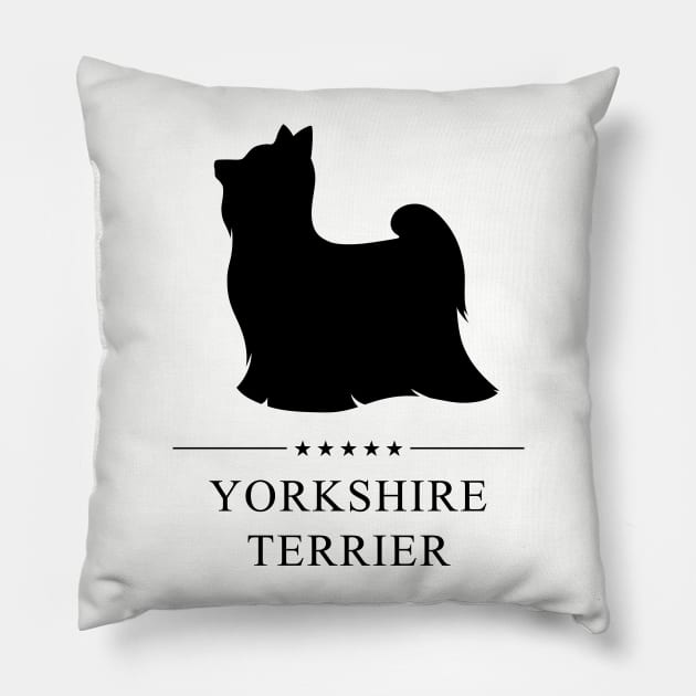 Yorkshire Terrier Black Silhouette Pillow by millersye