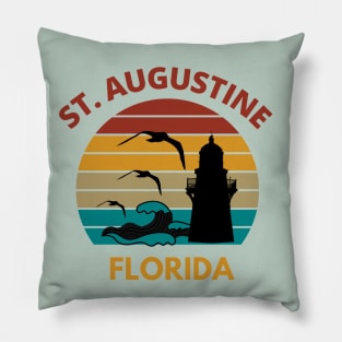 St. Augustine Florida Retro Vintage  Sunset Pillow