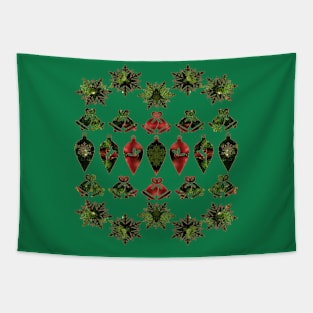 Christmas Holiday Green and Red Tapestry