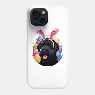 Black Russian Terrier Celebrates Easter with Bunny Ears Phone Case