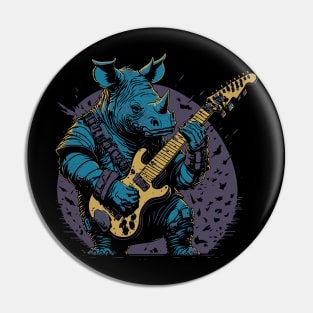 Rhino playing the guitar Pin