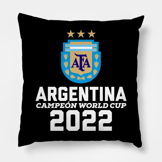 Argentina Campeón World Cup T-Shirt Pillow by YDesigns