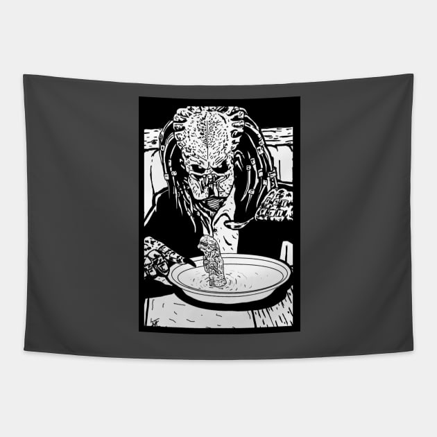 Theres a Alien in my soup? Tapestry by Undeadredneck