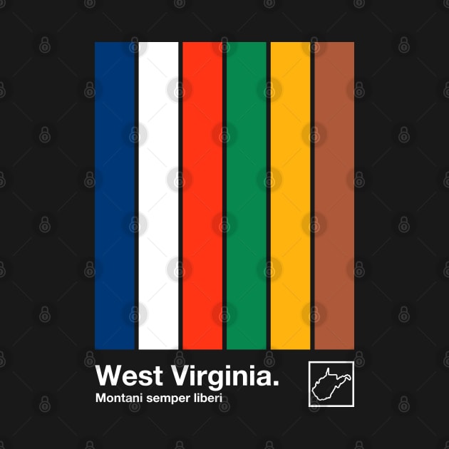 West Virginia State Flag // Original Minimalist Artwork Poster Design by DankFutura