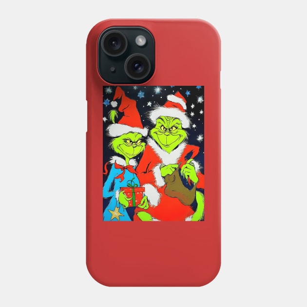 Grinchy Christmas Phone Case by Rogue Clone