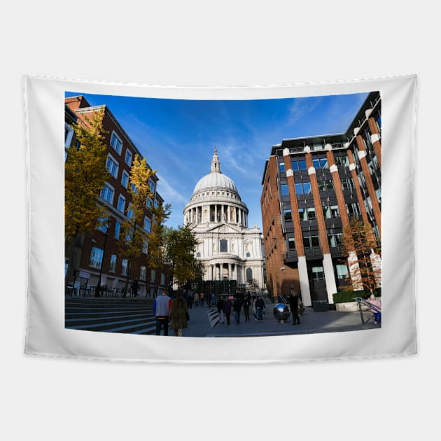 St Pauls Cathedral London and people Tapestry by fantastic-designs
