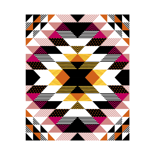 Gold And Magenta Tribal Pattern by marieltoigo