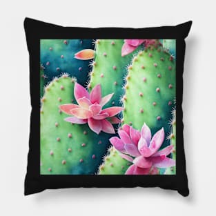 Watercolor cactus plant cactus pattern Pillow