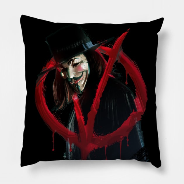 V for Vendetta Pillow by nabakumov