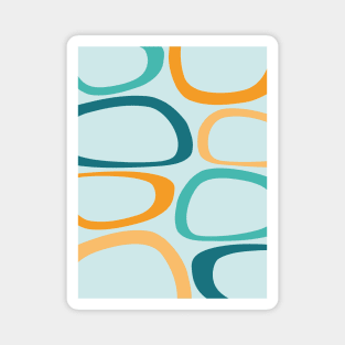 Mid Century Modern Abstract Aqua, Teal, Orange Magnet