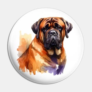 Mastiff Watercolor Painting - Beautiful Dog Pin