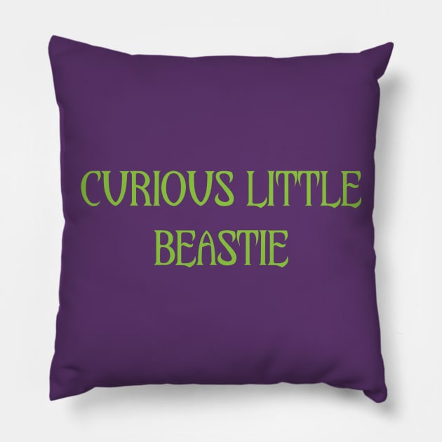 Curious Little Beastie Pillow by darlingmousestudio