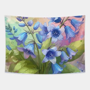 Blue Bell Spring Flowers Tapestry