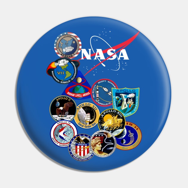 Apollo Flight Patches - Manned Missions To The Moon Pin by The Blue Box