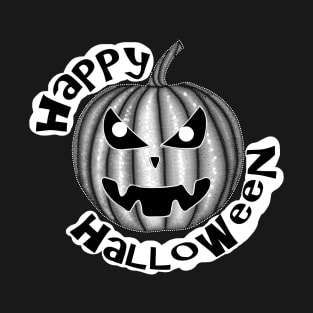 Happy Halloween Pumpkin shirt, Trick or Treat top, Halloween top, Black and white design, Halloween art, Fun Halloween shirt, Custom top T-Shirt