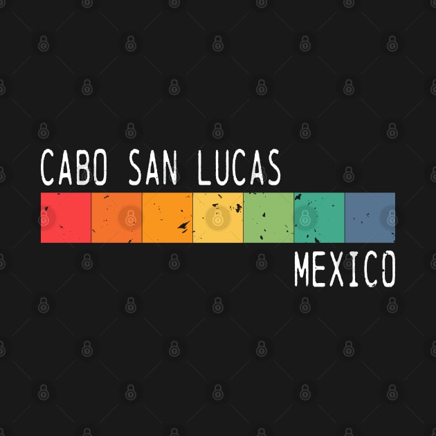 Cabo San Lucas Mexico Vacation Vintage Rainbow Design by FilsonDesigns