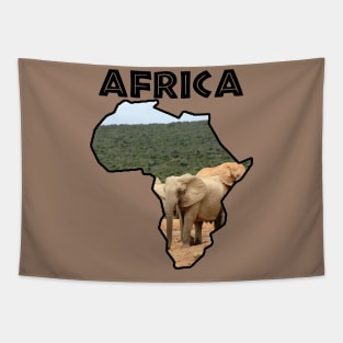 African Wildlife Continent Elephant Herd Tapestry