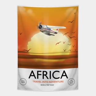 Africa Sunset travel poster Tapestry