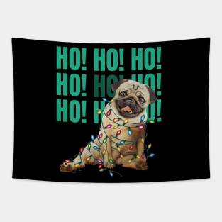 Pug lovers Christmas time, Christmas lights and HO HO HO!| Tapestry