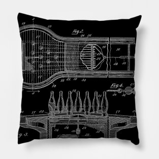 Bowling Alley Vintage Patent Hand Drawing Pillow