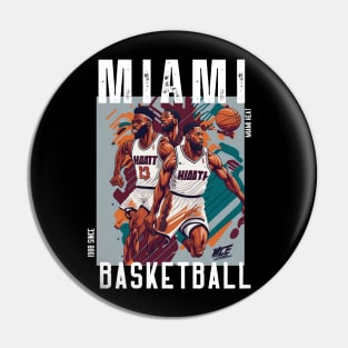 Miami heat basketball  vector graphic design Pin