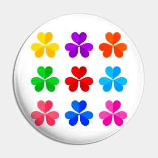 Colorful Three Leaves Clovers Pack Pin