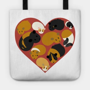 I Love Guinea Pigs Heart Tote