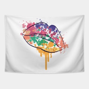 Watercolor Lips Tapestry