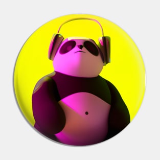 Asocial Synthwave Panda (Yellow) Pin