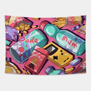 The Japanese retro snacks and drinks Tapestry