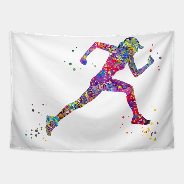 Female runner Tapestry by RosaliArt