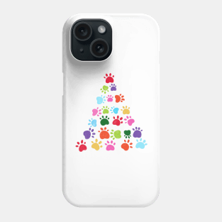 Made of paw print christmas tree Phone Case