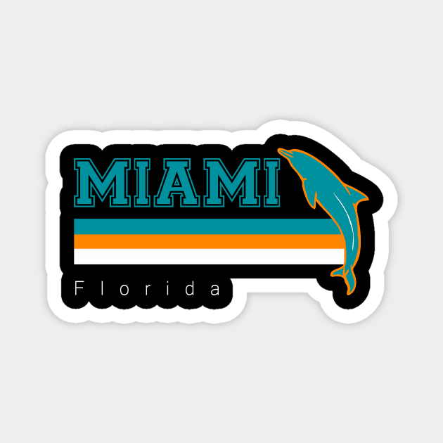 Miami Sports Football Athletic Novelty Dolphin Retro Magnet by cytoplastmaximume