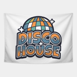 DISCO HOUSE  - Y2K  Disco Ball (Orange/slate blue) Tapestry