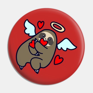 Sloth Valentine Angel Pin