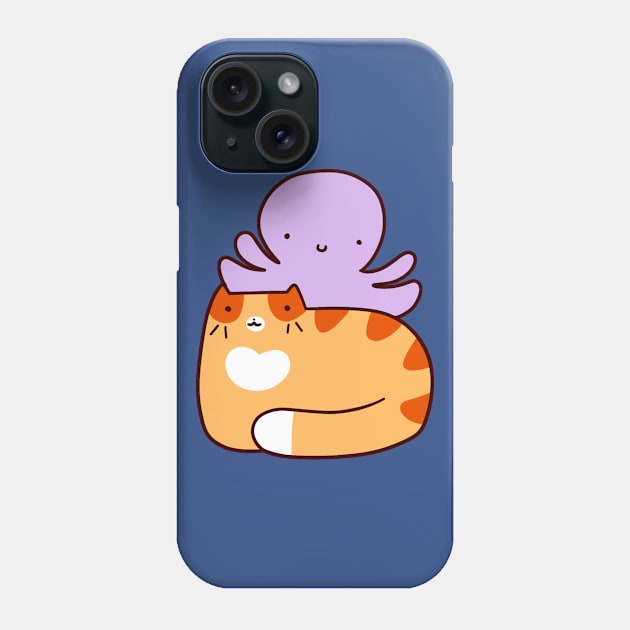 Orange Tabby and Octopus Phone Case by saradaboru