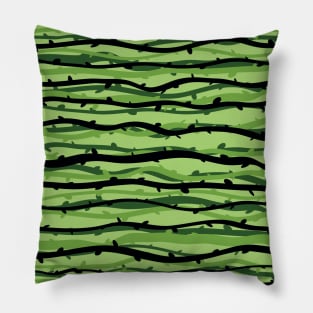 Branches jungle horizontal seamless pattern in green hues Pillow