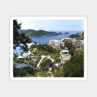 Colorized Vintage Landscape Photo of Acapulco Mexico Magnet