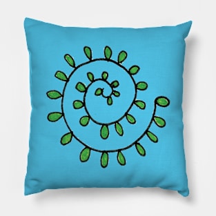 Spiral green foliage - Eliza and Boo Pillow